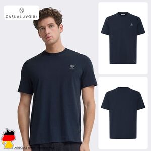 Kurzarm T-Shirt Stickerei Rundhalsausschnitt Regular Fit