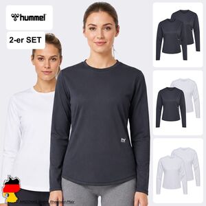 Einfarbiges Langarmshirt 2er-Set Rundhalsausschnitt