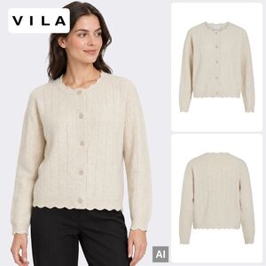 Modische Strickjacke Rundhals Knopfverschluss Langarm