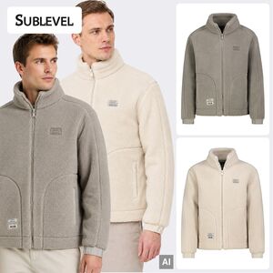 Teddyfleecejacke Rei�verschluss Eingrifftaschen Unifarben