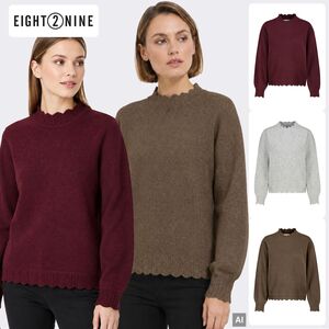 Langarm Strickpullover Ajourstrickb�ndchen Langarm Modisch