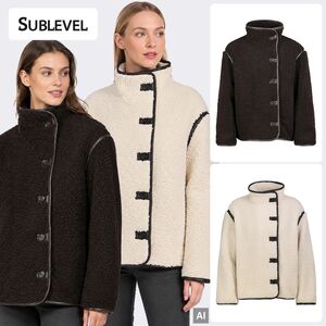 Teddyjacke Knopfverschluss Unifarben Modisches Design