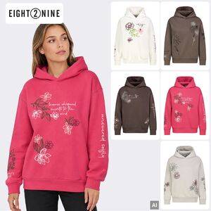EIGHT 2 NINE Kapuzenpullover Blumenstickereien Seitliche