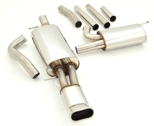 Friedrich Motorsport Edelstahl-Sportauspuffanlage Gr.A f�r Audi A4 B5 Frontantrieb, 1.6l 74/75kW / 1.8l 92kW / 1.8l Turbo 110/132kW / 1.9l TDI 55/66/81/85kW / 2.5l TDI 110kW / 2.6l V6 110kW / 2.8l V6 128kW