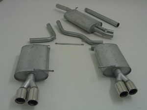 Friedrich Motorsport Gr.A Duplexanlage f�r Audi A4 B6 (8E/8H) Frontantrieb, 1.6l 75kW / 1.8l Turbo 110/120/140kW / 1.9l TDI 74/85/96kW / 2.0l 96kW / 2.0l FSI 110kW / 2.4l V6 125kW / 2.5l TDI 114/120/132kW3.0l V6 162kW