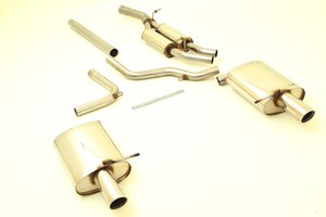 Friedrich Motorsport Gr.A Duplexanlage f�r Audi A4 B6 (8E/8H) Frontantrieb, 1.6l 75kW / 1.8l Turbo 110/120/140kW / 1.9l TDI 74/85/96kW / 2.0l 96kW / 2.0l FSI 110kW / 2.4l V6 125kW / 2.5l TDI 114/120/132kW / 3.0l V6 162kW