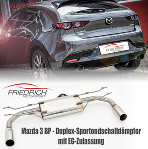Friedrich Motorsport Duplex-Sportendschalld�mpfer f�r Mazda 3 (Typ BP) 5-T�rer, Frontantrieb, SKYACTIV, ab Bj. 03/2019