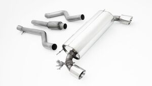 Friedrich Motorsport 76mm Duplex-Anlage f�r BMW 2er F22/F23 Coupe & Cabrio 220i 135kW / 230i 185kW ohne Ottopartikelfilter (EURO 6B / Feld 14.1 = 36W0) Bj. 07/2016-07/2018 nur passend f�r M140i Heck / originale Klappensteuerung kann weiterv