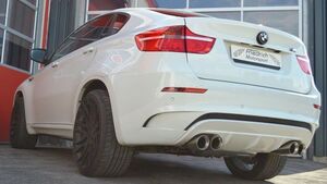 Friedrich Motorsport 3 Zoll (76mm) Rennsport Duplexanlage f�r BMW X6 M 4.4l V8 Bi-Turbo 408kW ab Bj. 2009