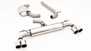 Friedrich Motorsport 76mm Duplexanlage f�r Seat Leon KL inkl. FR Frontantrieb|Cupra 2.0l TSI 140kW|VZ 2.0l TSI 221kW Bj. 03/2021-01/2023|Bj. 01/2021-04/2024 nur passend f�r Rieger-Diffusor 00027056 & 00088225