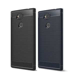 TPU Case f�r Sony Xperia L2 Carbon Skin Brushed