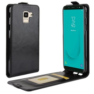 Flip Case f�r Samsung Galaxy J6 (2018) Crazy Horse Card Slot Handy Tasche