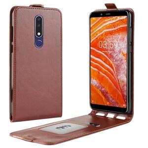 Flip Case f�r Nokia 3.1 PLUS Crazy Horse Handy Tasche Swipe Card Slot