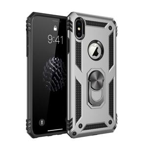 Outdoor Case f�r Apple iPhone XS MAX TPU Hybrid Sergeant Armor Metall Ring H�lle