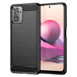 TPU Case f�r XIAOMI REDMI NOTE 10S Carbon Fiber Skin Brushed Schutz H�lle Cover