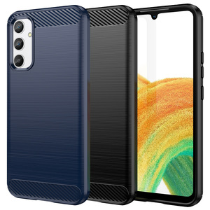 TPU H�lle f�r Samsung Galaxy A34 Carbon Fiber Skin Brushed Schutzcover Soft Case