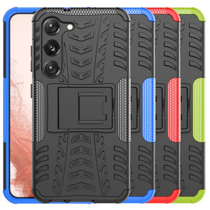 Outdoor H�lle f�r Samsung Galaxy S23 Tire Rutschfest Kickstand PC TPU Cover Case
