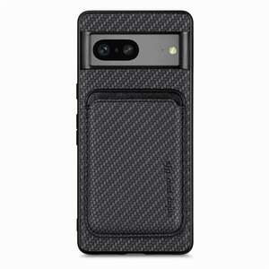 TPU Hlle fr Google Pixel 7 Carbon Fiber Magnetic Bag Card Schutz Hlle Cover