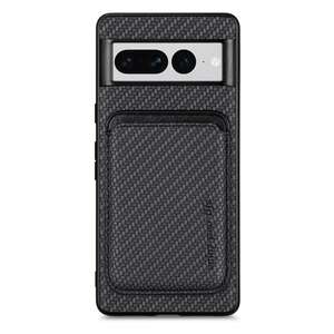 TPU H�lle f�r Google Pixel 7 PRO Carbon Fiber Magnet Bag Card Schutzh�lle Cover