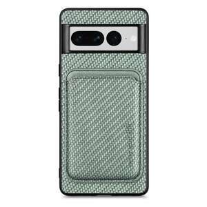 TPU H�lle f�r Google Pixel 7 PRO Carbon Fiber Magnet Bag Card Schutzh�lle Cover