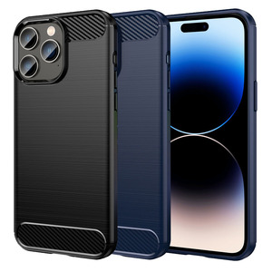 TPU H�lle f�r Apple iPhone 14 PRO MAX Carbon Fiber Skin Brushed Schutzcover Case