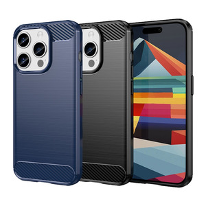 TPU H�lle f�r Apple iPhone 15 PRO Carbon Fiber Skin Brushed Schutzcover Case