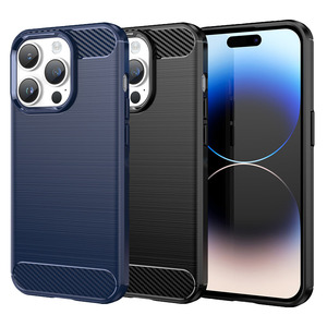 TPU H�lle f�r Apple iPhone 15 PRO MAX Carbon Fiber Skin Brushed Schutzcover Case