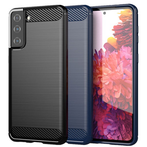 TPU H�lle f�r Samsung Galaxy S21 PLUS Carbon Fiber Skin Brushed Schutzcover Case