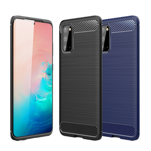 TPU H�lle f�r Samsung Galaxy S20 Carbon Fiber Skin Brushed Schutzcover Soft Case