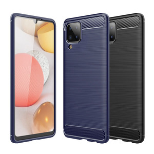 TPU H�lle f�r Samsung Galaxy A12 Carbon Fiber Skin Brushed Schutzcover Soft Case