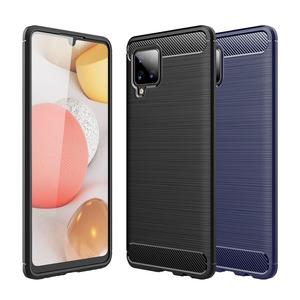 TPU Hlle fr Samsung Galaxy A42 5G Carbon Fiber Skin Brushed Schutzcover Case