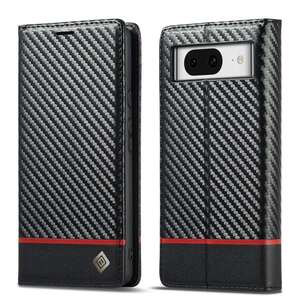 LC.IMEEKE Handy Tasche f�r Google Pixel 8 Carbon Wallet Stripe H�lle Etui Case