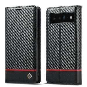 LC.IMEEKE Handy Tasche f�r Google Pixel 7a Carbon Wallet Stripe H�lle Etui Case