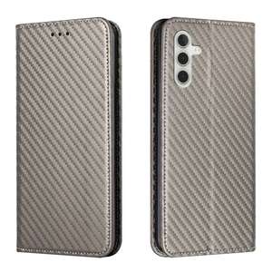 Handy Tasche f�r Samsung Galaxy S24 Carbon Fiber Wallet H�lle Magnet Klapp Etui