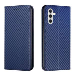 Handy Tasche f�r Samsung Galaxy A05s Carbon Fiber Wallet H�lle Magnet Klapp Etui