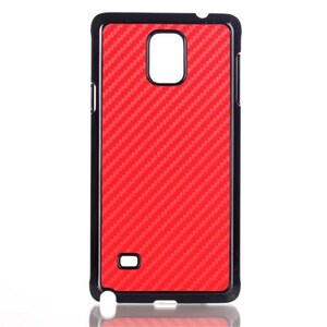 Hard Case f�r Samsung Galaxy Note 4 Carbon Fiber Muster Schutzh�lle Cover Rot