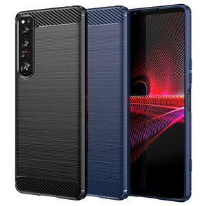 TPU H�lle f�r Sony Xperia 1 IV Carbon Fiber Skin Brushed Schutzcover Soft Case