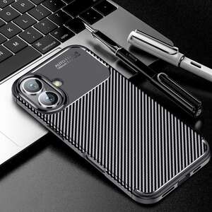 TPU H�lle f�r Apple iPhone 16 Carbon Fiber Muster Shockproof Back Cover Case