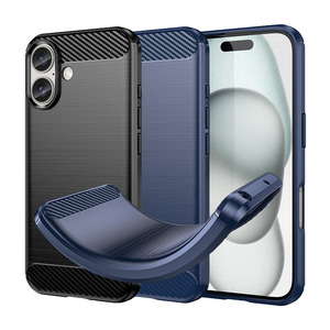 TPU H�lle f�r Apple iPhone 16 Carbon Fiber Skin Brushed Schutzcover Soft Case