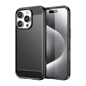 TPU H�lle f�r Apple iPhone 16 PRO Carbon Fiber Skin Brushed Schutzcover Case