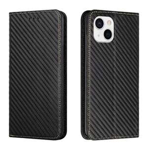 Handy Tasche f�r Apple iPhone 15 PLUS Carbon Fiber Wallet H�lle Magnet Etui Case