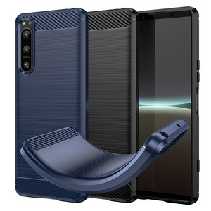 TPU Hlle fr Sony Xperia 5 IV Carbon Fiber Skin Brushed Schutzcover Soft Case