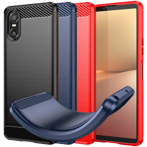 TPU H�lle f�r Sony Xperia 10 VI Carbon Fiber Skin Brushed Schutzcover Soft Case