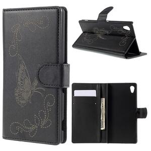 Wallet Case f�r Sony Xperia Z3+ PLUS Butterfly Pattern
