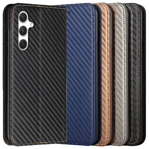Handy Tasche f�r Samsung Galaxy A16 Carbon Fiber Wallet H�lle Magnet Klapp Etui