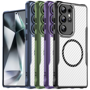 Hybrid H�lle f�r Samsung Galaxy S25 ULTRA Carbon MagSafe Shockproof TPU Cover