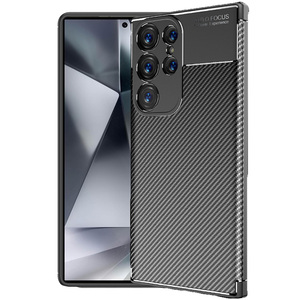 TPU H�lle f�r Samsung Galaxy S25 ULTRA Carbon Fiber Muster Shockproof Cover Case