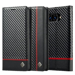 LC.IMEEKE Handy Tasche fr Google Pixel 9a Carbon Wallet Stripe Hlle Etui Case