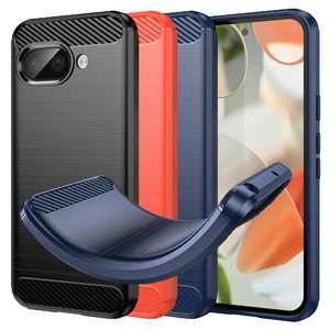 TPU Hlle fr Google Pixel 9a Carbon Fiber Skin Brushed Schutzcover Soft Case