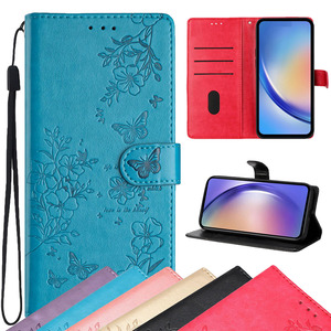 Handy Tasche f�r Samsung Galaxy S25 FE Wallet Flowers Butterfly Klapp Etui Case